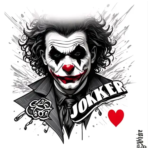 "Joker" gangster tattoo design idea