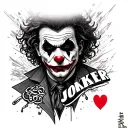 "Joker" gangster tattoo design idea