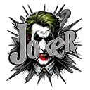 "Joker" gangster tattoo design idea