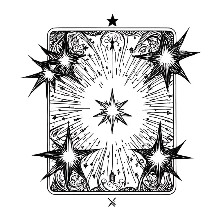 tarot Card stars coming tattoo design idea