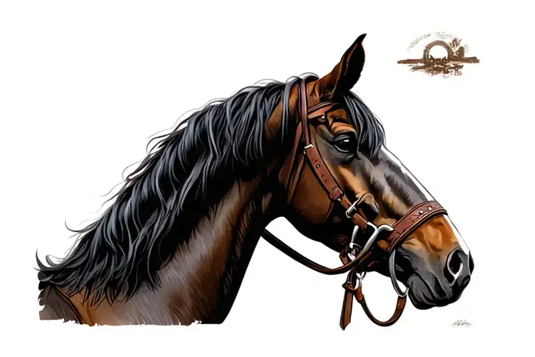 for my father, the horseman, farrier, blacksmith, horse trainer and horse lover. He loved the wild west, anything horses tattoo design idea