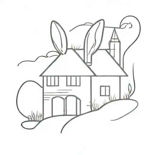 rabit house Picasso painting tattoo design idea