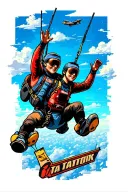 skydiving scene tattoo design idea