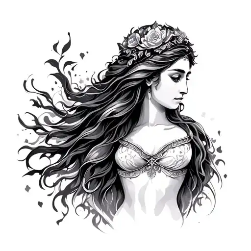 Virgo Goddess tattoo design idea
