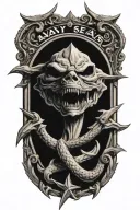 navy seals symbol, ocean tattoo design idea