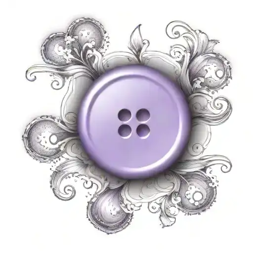 a purple button with 4 even holes tattoo design idea
