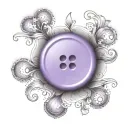 a purple button with 4 even holes tattoo design idea
