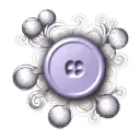 a purple button with 4 even holes tattoo design idea