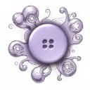 a purple button with 4 even holes tattoo design idea