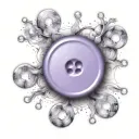 a purple button with 4 even holes tattoo design idea