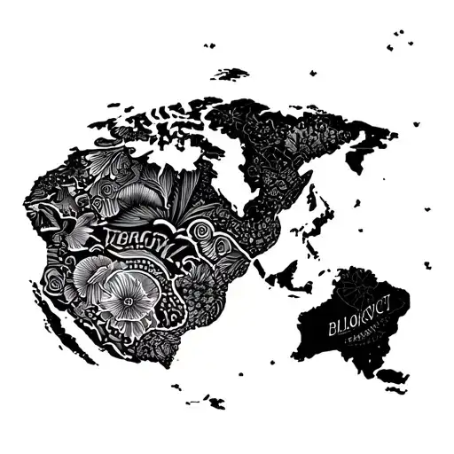 south america map tattoo design idea