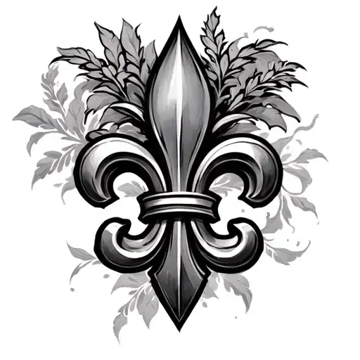 fluer de lis, but covered up entirely by another design tattoo design idea