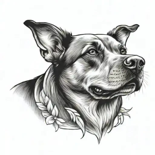 Dog Memorial tattoo design idea
