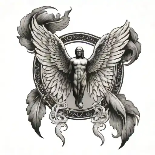 Ghana , angel gabriel  wings tattoo design idea