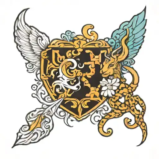 Intertwine Leo Gemini Aquarius sign tattoo tattoo design idea