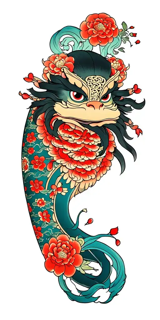 kappa yoki as the center pice of a traditional Japanese tattoo sleeve  tattoo design idea