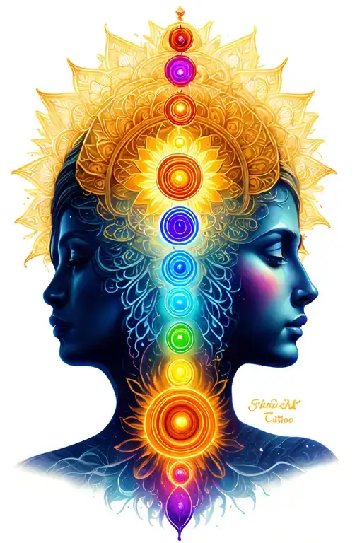 7 Chakras tattoo design idea