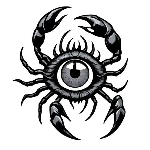 scorpion horus eye symbol integrated tattoo design idea