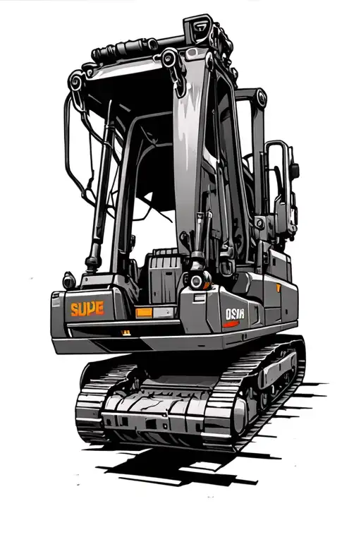 heavy equipment hidden within tattoo design idea