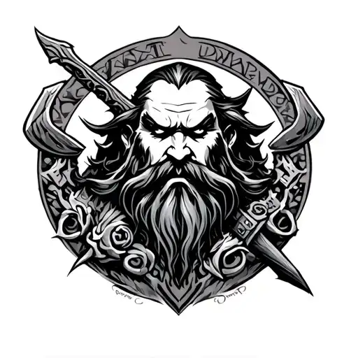 Dwarven tattoo design idea