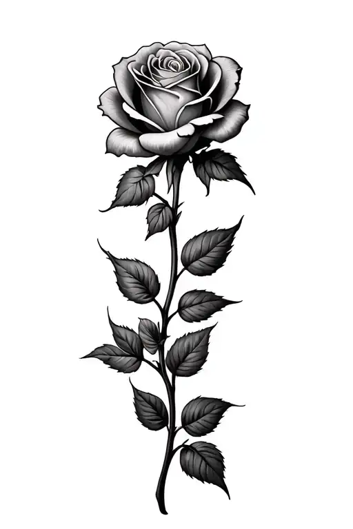long stem rose tattoo tattoo design idea