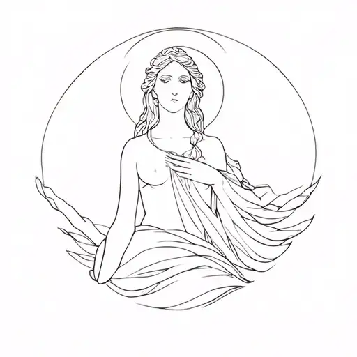 aphrodite goddess tattoo design idea