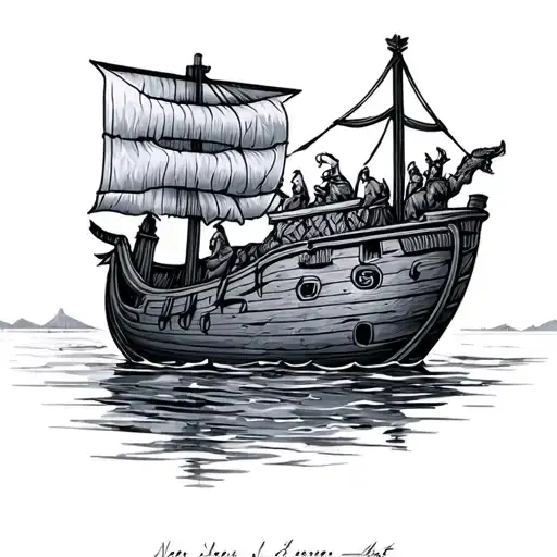 Noahs ark on water sketch style tattoo tattoo design idea