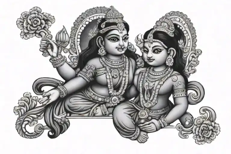 The name is Laxmi and pritam but only Laxmi should be visible not pritam is  tattoo design idea