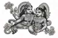 The name is Laxmi and pritam but only Laxmi should be visible not pritam is  tattoo design idea