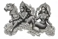 The name is Laxmi and pritam but only Laxmi should be visible not pritam is  tattoo design idea