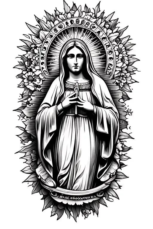 Virgin Mary lady of Guadalupe  tattoo design idea