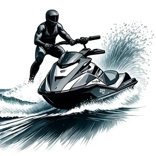 Get on a jet ski tattoo design idea