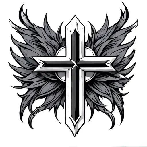 cool cross chest tattoo tattoo design idea