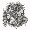 zodiac signs of Virgo, Leo and Capricorn  tattoo design idea