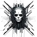 cybernetics cyberpunk circuit. lines and switches tattoo design idea