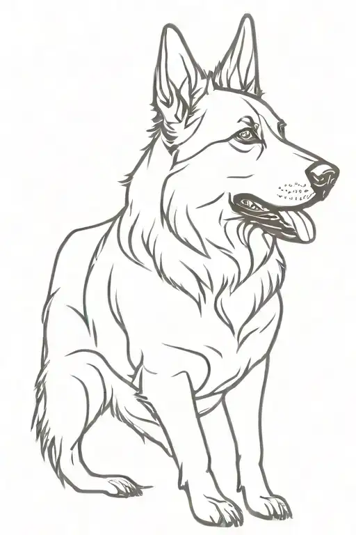 black german shepherd silhouette formed tattoo design idea