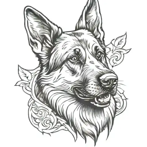 aggressive german shepherd tattoo design idea