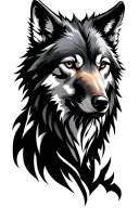 wolf head tattoo design idea
