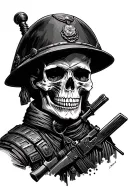 skull and soldier tattoo design idea