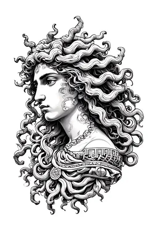 Versace and medusa greek mythology tattoo design idea