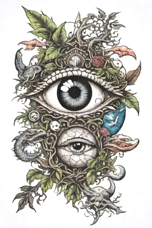 eyeball,pyramid,dragon coil,rose,big tree of life,waterfall,moon,whale,nasty,crow, snakes,earth,mushrooms,marijuana leaf tattoo design idea
