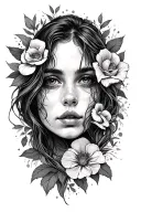 domestic abuse survivor intertwined with chronic health issues and loss tattoo design idea