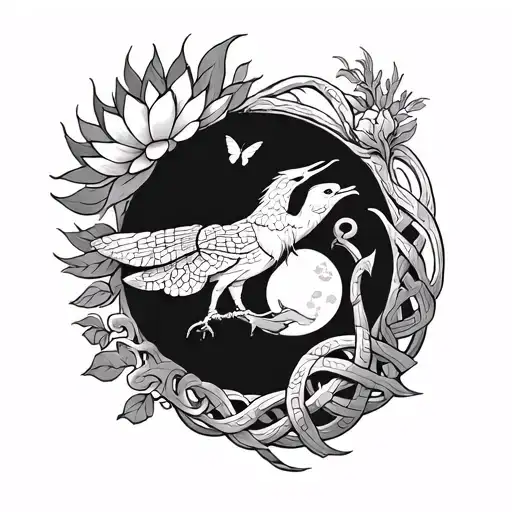 phoenix, lotus flower,tree of life, anchor, butterfly,semi colon, Celtic knot, dragon fly, sun and moon tattoo design idea