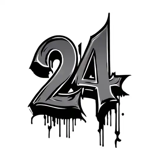 Roman numeral 24 graffiti style tattoo tattoo design idea