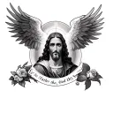 Create a holy trinity tattoo of God the Father the Son and the Holy Spirit tattoo design idea