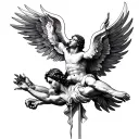 Create a holy trinity tattoo of God the Father the Son and the Holy Spirit tattoo design idea