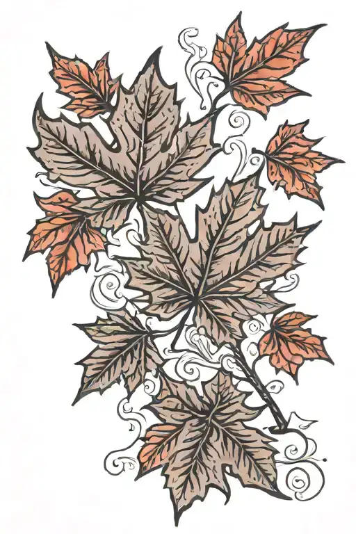 Canadian red maple leaf tattoo design idea