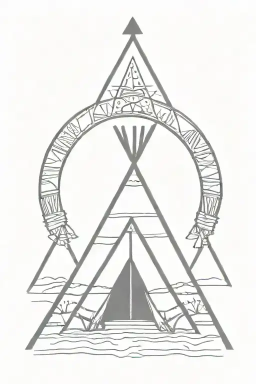 teepee, wild west tattoo design idea