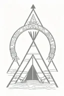 teepee, wild west tattoo design idea