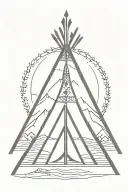 teepee, wild west tattoo design idea